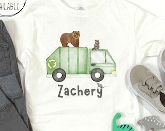 Toddler Personalized Garbage Truck Shirt,  Kids Garbage Truck T-Shirt, Toddler Garbage Truck Shirt, Kids Trash Bash Tee, Personalized Tee