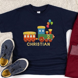 Personalized Toddler Train Birthday T-Shirt, Kids Train Birthday Shirt, Train Birthday Party T-Shirt, Choo Choo I&#39;m Two Tee, Toddler Boy Tee