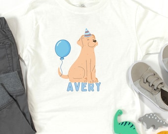 Dog Birthday Tee for Toddlers, Personalized Kids Dog Birthday Shirt, Puppy Birthday Tee, Let's Pawty Birthday Shirt, Dog Birthday Party Tee