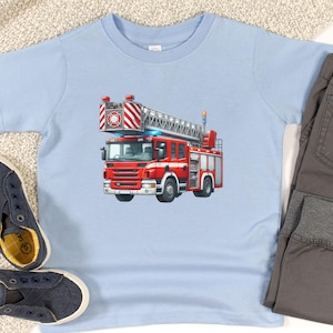Fire Truck Toddler Tee, Firefighter Shirt, Kids Fire Truck Birthday Gift, Kids Firetruck Shirt,  Fire Engine Tee, Toddler Boy Tee