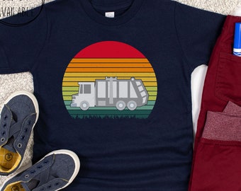 Toddler Garbage Truck T-Shirt, Kids Garbage Tuck Shirt, Toddler Trash Day Shirt, Kids Trash Bash Tee, Retro Garbage Truck Tee, Gift For Boys
