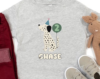 Personalized Toddler Puppy Dog Birthday Tee, Kids Let's Pawty Shirt, Kid Dog Birthday Tee, Let's Paw-ty Birthday Shirt, Bad TWO The Bone Tee