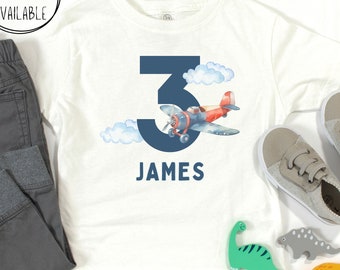 Personalized Toddler Airplane Birthday T-Shirt, Kids Airplane Birthday Tee, Time Flies Birthday T-Shirt, Two Fly T-Shirt, Airplane Birthday