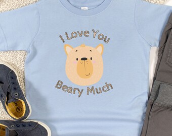 Toddler I Love You Bear Much T-Shirt, Toddler Bear T Shirt, Kids I Love You Beary Much Tee, Kids Valentine's Day T Shirt, Toddler Boy Tee