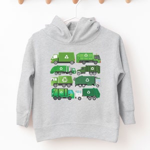 Toddler Garbage Truck Fleece Hoodie, Kids Garbage Truck Hoodie, Toddler Recycle Truck Hoodie, Kids Trucks Hoodie, Toddler Boy Sweatshirt