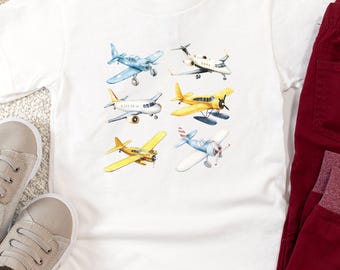 Toddler Airplane Tee, Kids Aviation T-Shirt, Planes Graphic Shirt