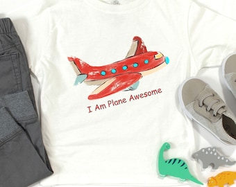 Toddler Airplane T-Shirt: I Am Plane Awesome, Kids Airplane T Shirt, Toddler Plane Tee, Kids Plane T Shirt, Toddler Boy Airplane T Shirt