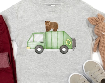 Toddler Garbage Truck T-Shirt, Kids Garbage Truck T Shirt, Toddler Trash Bash Tee, Toddler Boy Garbage Truck Tee, Garbage Truck Onesie