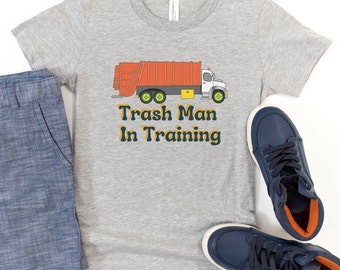 Toddler Garbage Truck T-Shirt - Trash Man in Training, Kids Garbage Truck T Shirt, Kids Trash Man T Shirt,  Toddlers Trash Man in Training
