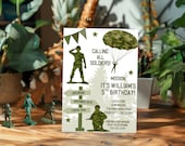 Editable Army-Themed Birthday Party Invitation, Soldier Birthday Invite Digital Download, Boys Birthday Invite, Toy Army Men Mobile Invite