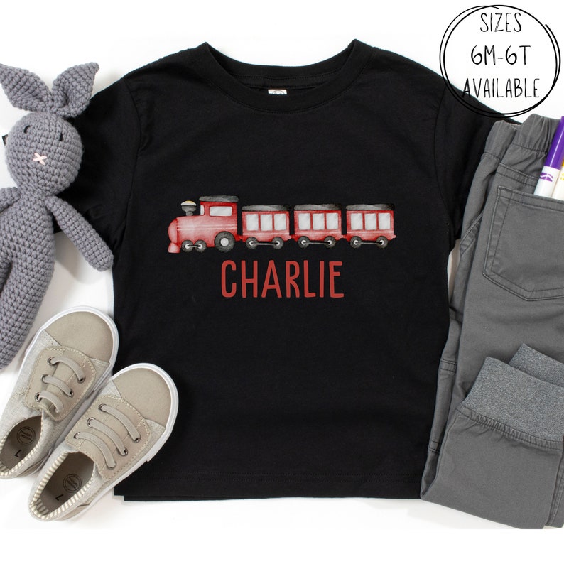 Personalized Toddler Train Tshirt, Personalized Kids Train T Shirt