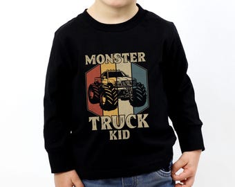 Toddler Monster Truck Long Sleeve Tee: Monster Truck Kid, Kids Monster Truck Shirt, Monster Truck Tee, Boys Truck Shirt, Monster Truck Gift