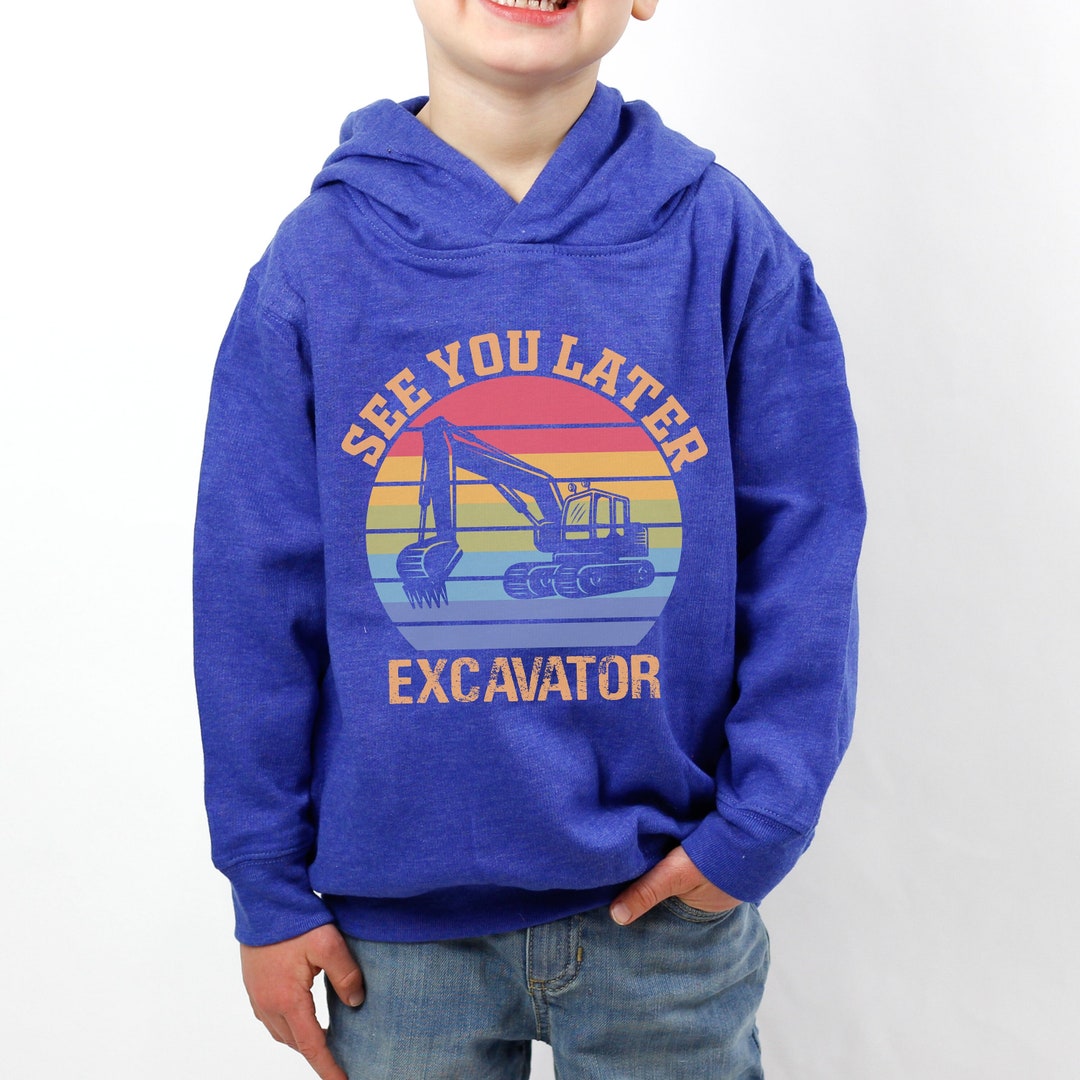 Toddler Excavator Hoodie and Long Sleeve Shirt, Kid Excavator