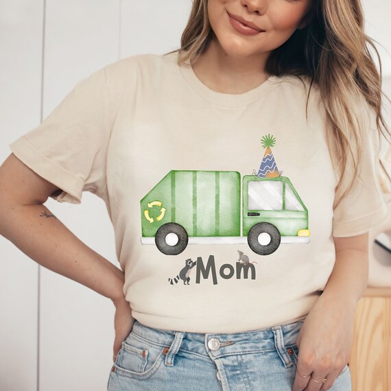 Personalized Adult Garbage Truck T-shirt, Mom Trash Bash Birthday