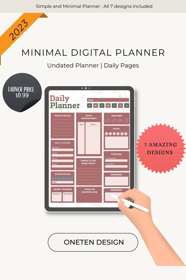 Premium Digital Planner 2023 2024. Undated Goodnotes Planner, iPad ...