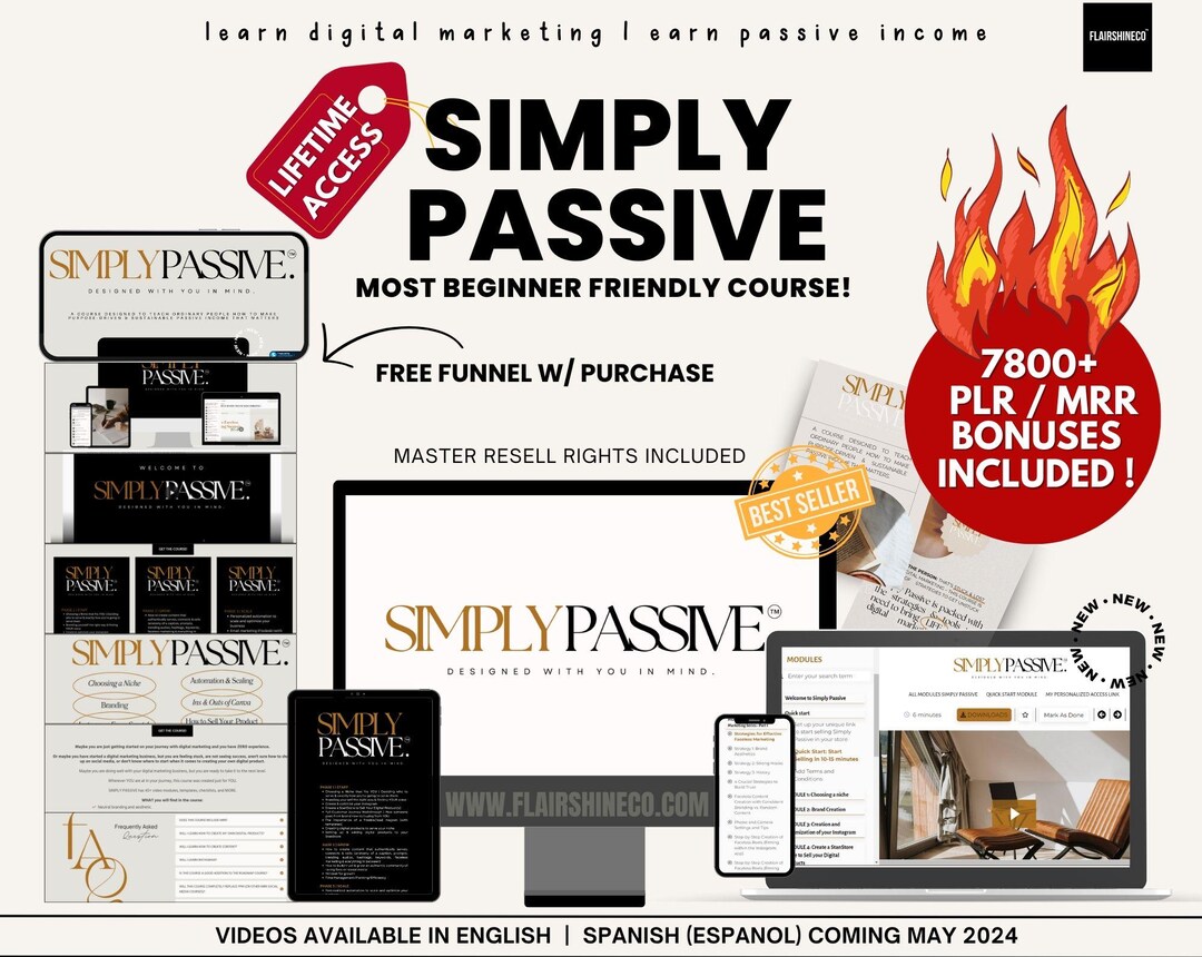 Simply Passive Course With Master Resell Rights DFY Guides MRR & PLR ...
