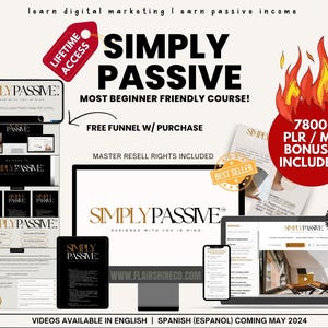Simply Passive Course with Master Resell Rights DFY Guides MRR & PLR Done For You Digital Marketing Course Digital Product For Beginners