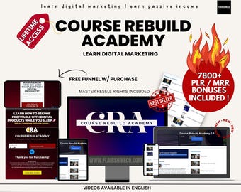 CRA 2.0 Master Resell Rights MRR Digital Marketing Course Course Rebuild Academy 2.0 Done For You BONUS Systeme.io Sales Funnel & 8 Bonuses