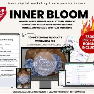 Inner Bloom Wealth & Wellbeing Academy with Master Resell Rights MRR Plus 30+ Done For You Digital Products with MRR PLR To Resell Faceless