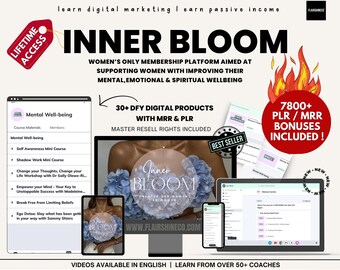 Inner Bloom DFY Wealth & Wellbeing Academy with Master Resell Rights Plus 900USD+ Bonuses Digital Products with MRR PLR To Resell Faceless