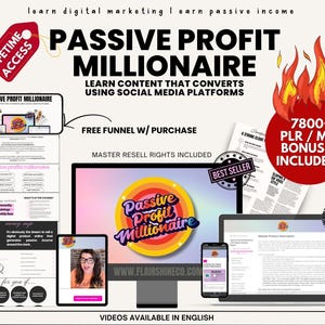 Passive Profit Millionaire Digital Marketing Course Master Resell Rights Social Media Marketing Course Digital Course Passive Income Course