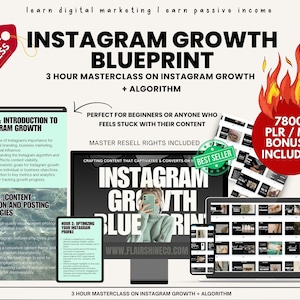 The Instagram Growth Blueprint with Master Resell Rights Done For You Mini Instagram Course plus SIX Bonuses w/ MRR & Private Label Rights