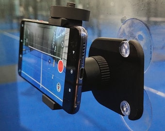 Padel smartphone mount for video recording yourself  on the court - tiltable - 360 degree