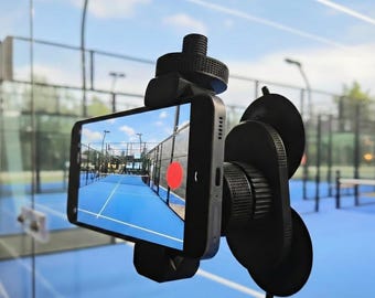 Padel Phone Mount for Video Recording - 360 degree adjustable - Phone Holder Padel - Squash Phone Holder - Record Padel Match