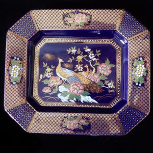 Vintage Signed Handcrafted Kutani Tray/Plate with gold design