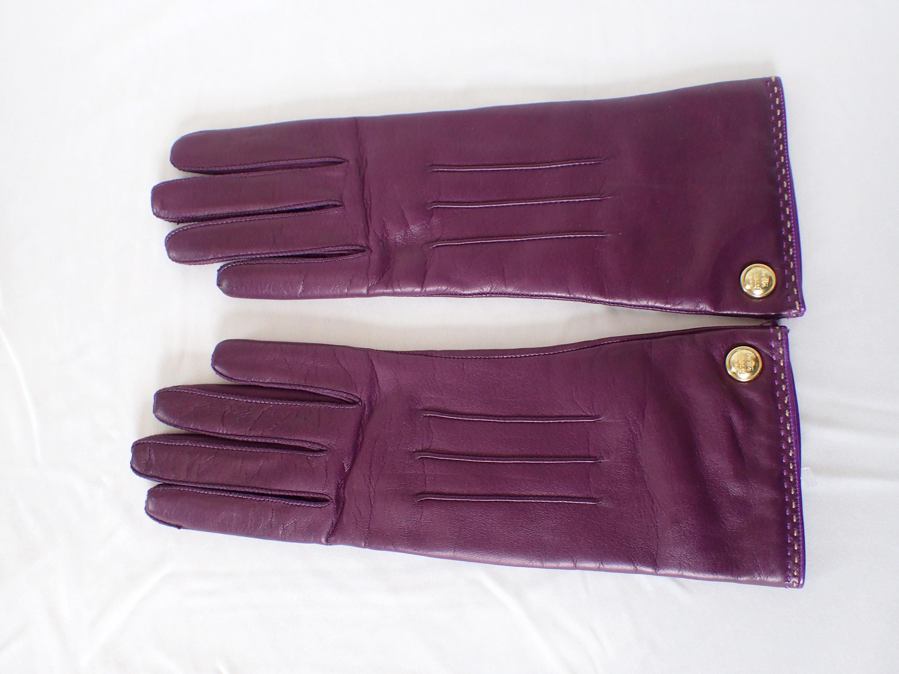 小物 Vintage Coach Cashmere Glove Burgundy Vintage Purple Coach Cashmere Lined Leather Gloves. Size 6 1/2