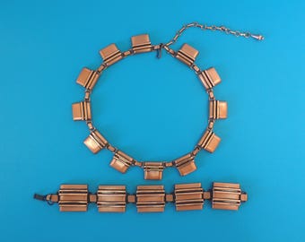 Mid-Century Renoir Copper Bracelet and Necklace.
