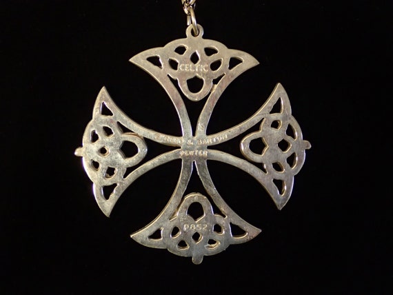 Vintage Reed and Barton Celtic Cross pendant/orna… - image 3