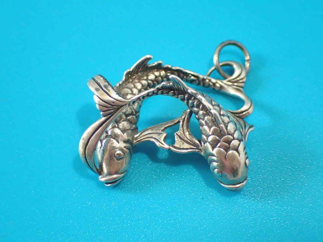 Vintage Sterling Silver Pisces Pendant - Etsy