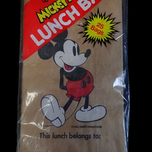 Vintage Mickey Mouse lunch bags. New old stock, in original package.