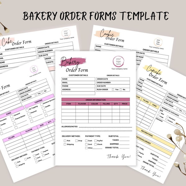 Bakery Order Form Etsy