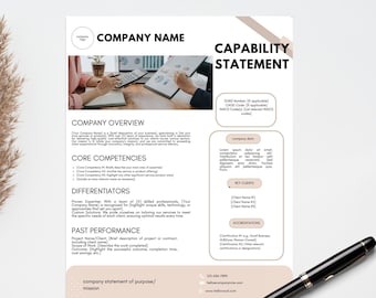 Editable Capability Statement Canva Template: Government Contracting (Digital Download)