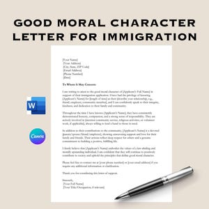 Gute Laune Charakter Brief für Einwanderungsvorlage, Charakter Referenzschreiben, Empfehlungsschreiben, Unterstützungsschreiben, Einwanderungsschreiben