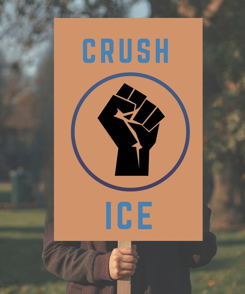 Protest Sign Lettering Abolish ICE Protest Poster – Activist Rally Sign (digital Download ...
