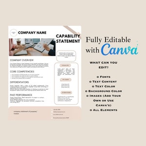 Bearbeitbare Capability Statement Canva Vorlage: Gouvernantment (Digitaler Download) Bild 2