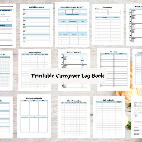 Caregiver Daily Log - Etsy