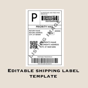Editable Shipping Label Template, Personalized fake Mail Label, Template For Gift Box, Gag Gift Mail Label, Canva Mail, Instant Download