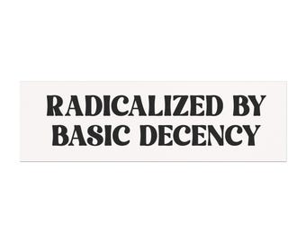 Radicalized by basic decency, Bumper Sticker or Car Magnet