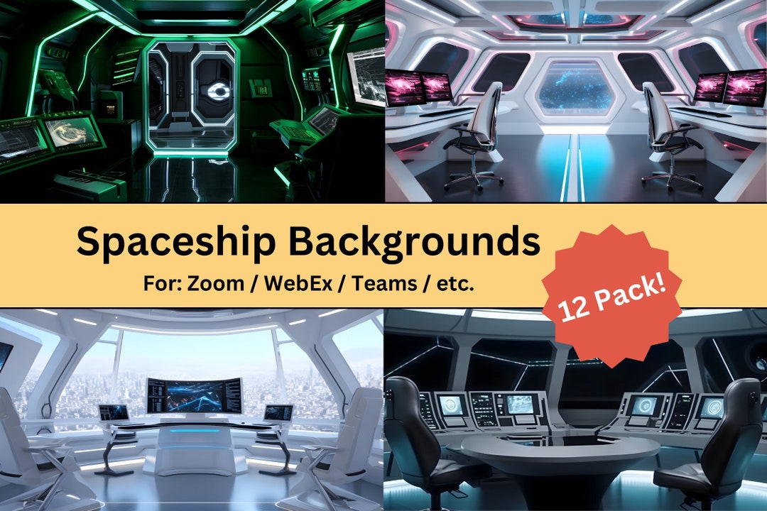 12 Spaceship Zoom Backgrounds Scifi Virtual Wallpapers - Etsy Australia