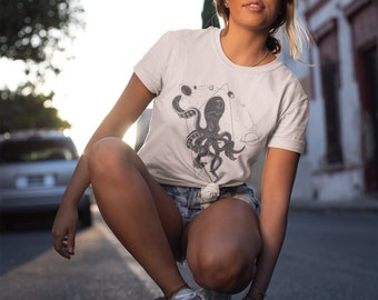 Octopus Galaxy | Octopus T-Shirt | Organic Cotton | Heavy Cotton Tee | Unisex