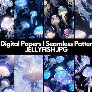 Jellyfish Digital Paper,  Seamless Pattern, Free Commercial Use, Instant Download, Colorful Digital Paper Repeating Paper for sublimation