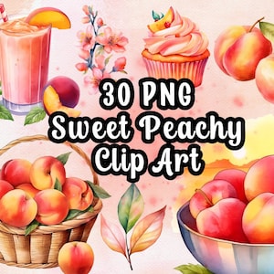 Clip art Pêssegos Aquarela 300dpi Fundo transparente Uso comercial gratuito Frutas Design gráfico png clipart pacote Cute Peach images