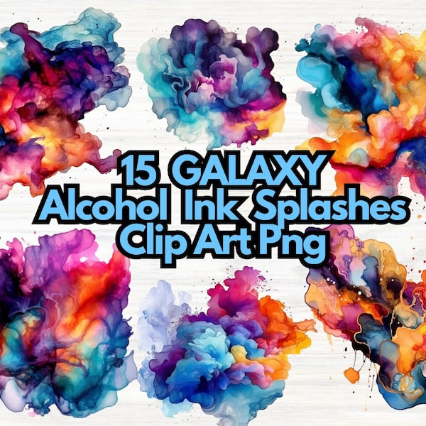 Color Splash Clip Art, Galaxy  Alcohol Ink, Png Transparent Background,  Free Commercial Use Instant Download, Watercolor Abstract Design