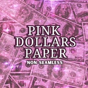 Carta digitale Dollari rosa per stampa e sublimazione - Uso commerciale gratuito - 300DPI - Sfondo rosa PNG, Carta glitter rosa, Soldi rosa