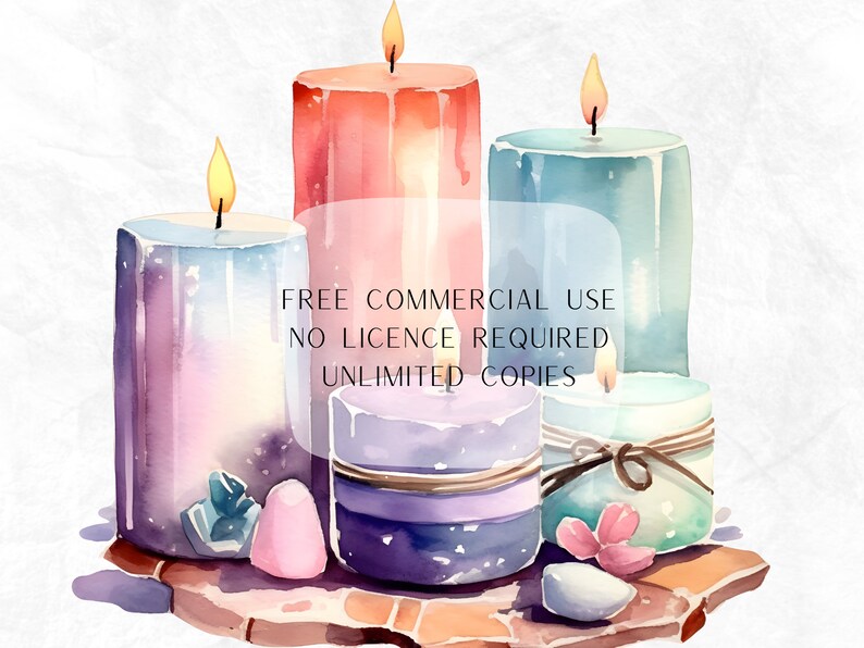 Watercolor Spa Clip Art Free Commercial Use Transparent Etsy