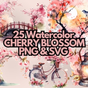 Clip Art fleur de cerisier aquarelle Clip Art Sakura Clipart fond Transparent Sakura mariage Floral Clipart fleurs aquarelle Clipart